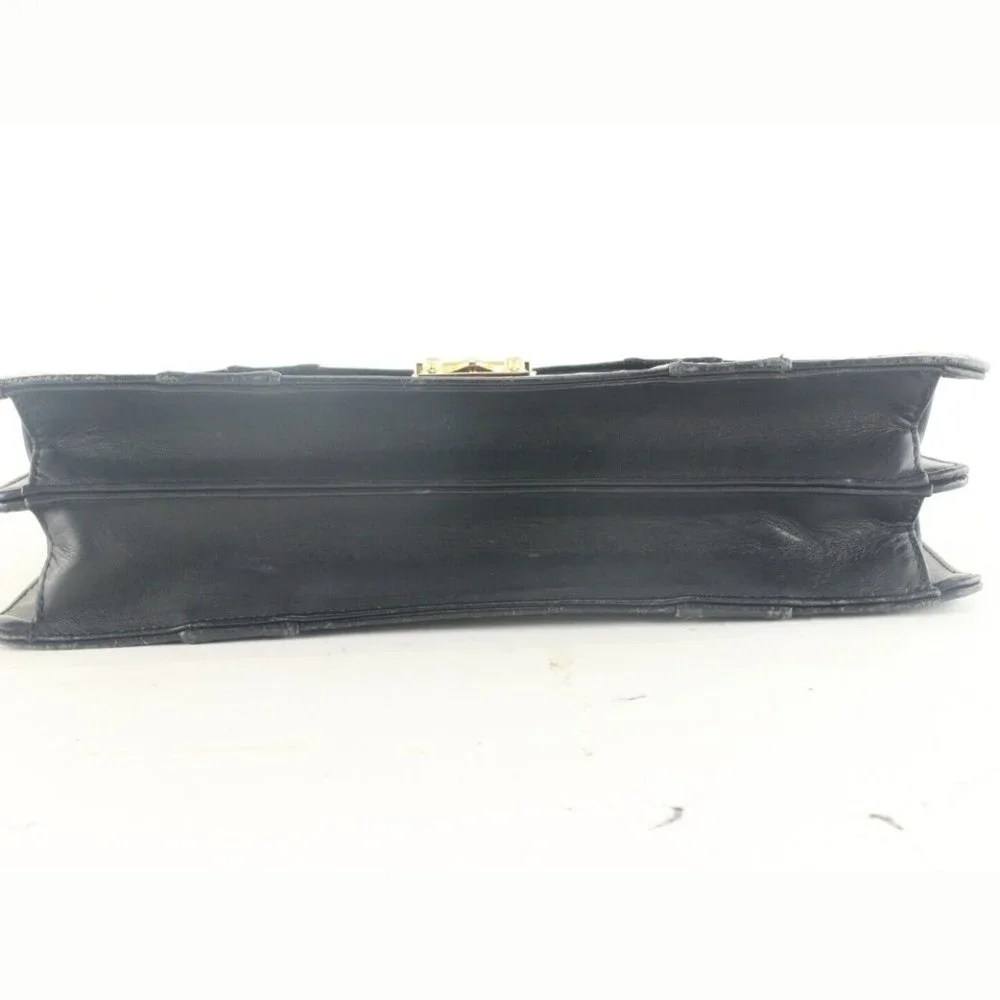 Versace Black Mini Top Handle Briefcase Greek Key Sun 2VER105K